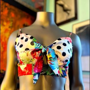 PUTERIAXO tropical and colorful bodice. Size M.